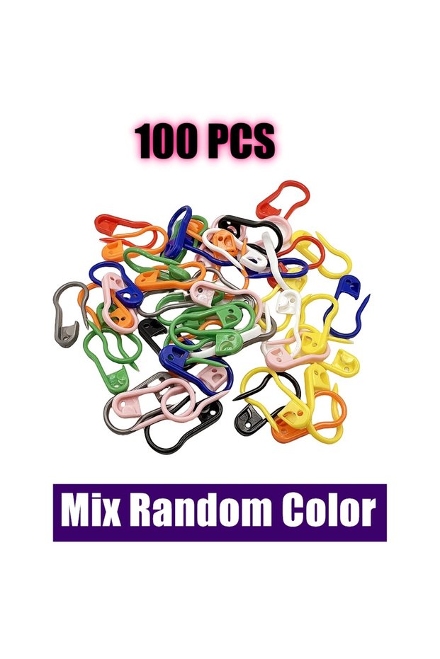 23mmX11mm Mix Random Colors 100Pcs/Box Colorful Plastic Safety Pins Knitting Markers Crochet Stitch