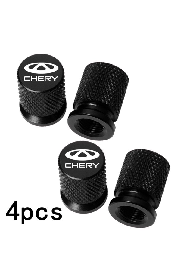 Black 4pcs Car Wheel Tire Valve Caps Tyre Stem Covers Airdust Waterproof For Chery Tiggo 2 3 4 7 8 P