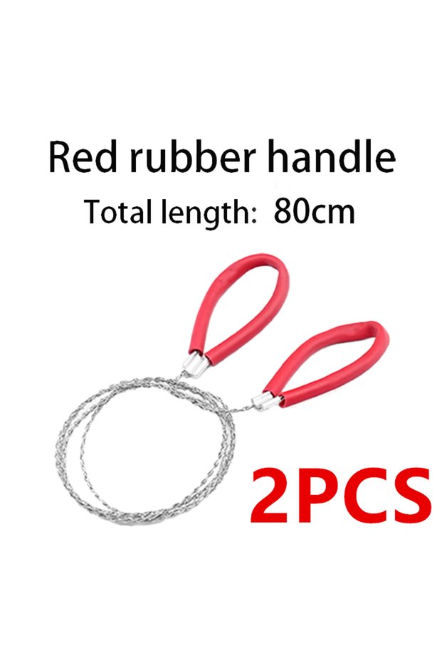 Red 2PCS 1/2/5Pcs Portable Stainless Steel Wire Saw With Finger Handle Pocket Manual Chain Saw For O