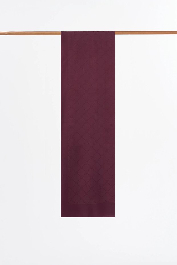 Logo Detailed Modal Shawl Burgundy