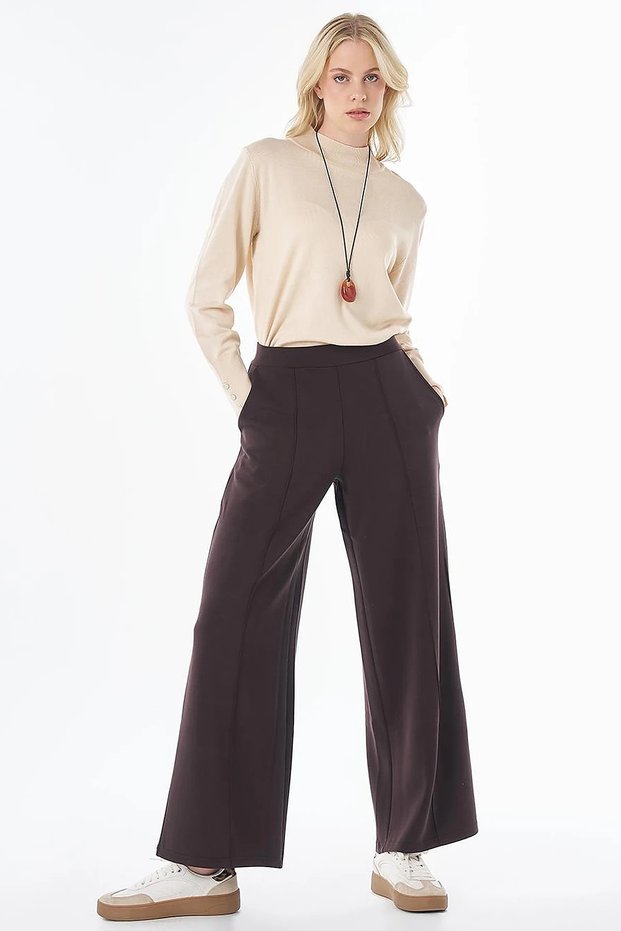 Seamless Comfortable Cut Pants Brown