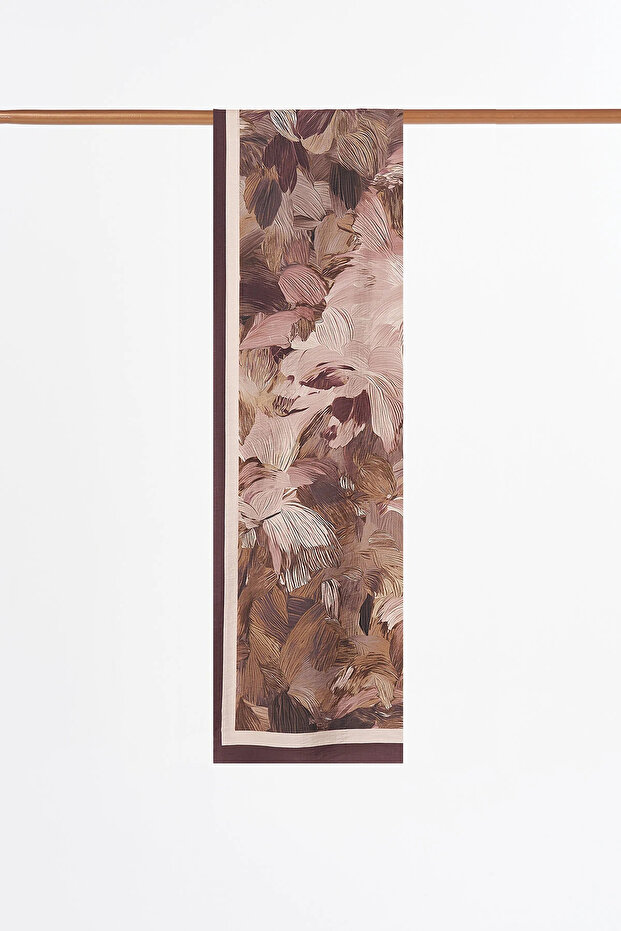 Abstract Pattern Viscose Shawl Coffee