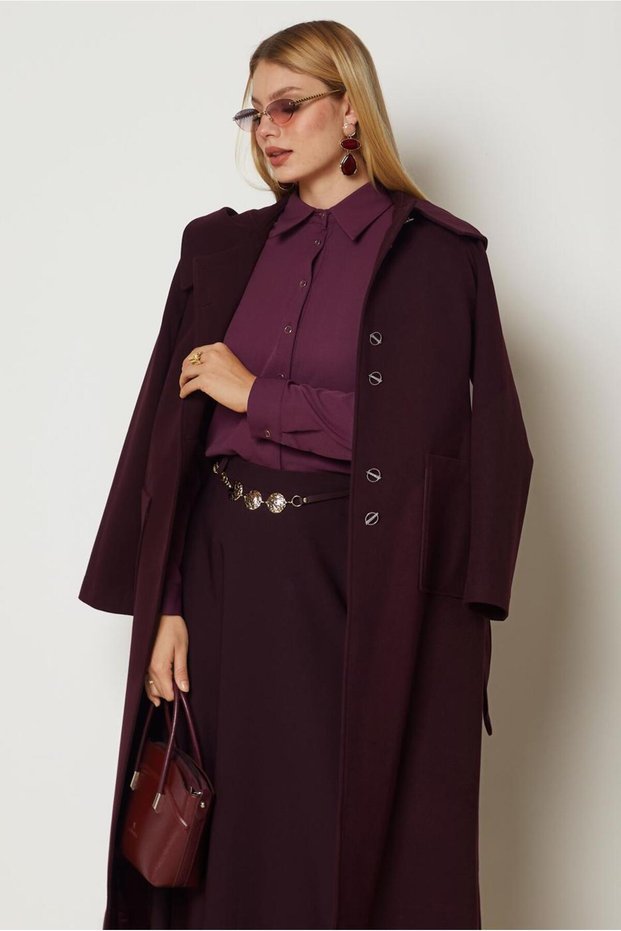 Belted Hooded Coat 90677