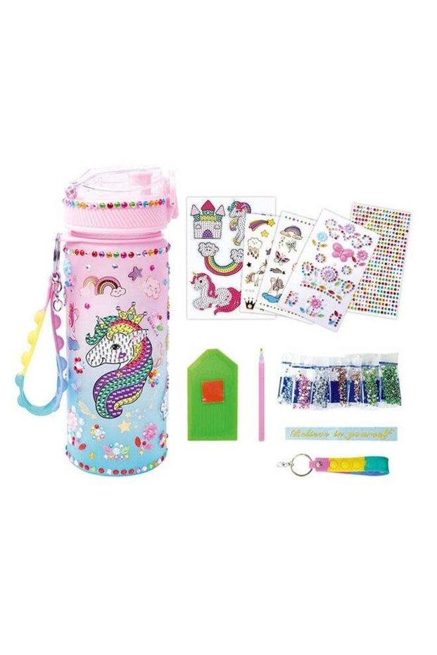 Decorate Your Own Unicorn Water Bottle Craft Kits for Kids with Fun Craft Gifts Stick Diamond Unicorns