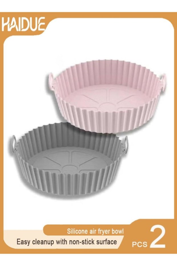 2 Pcs Air Fryer Silicone Liner Non Stick Reusable