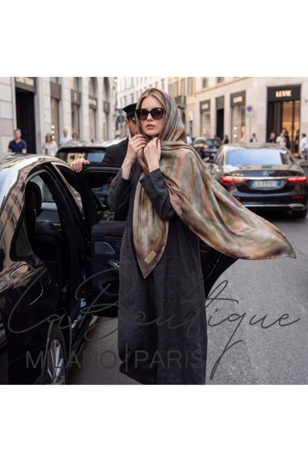 Sura Silk Scarf - Autumn-Winter- 90 X 90 -Asm2863