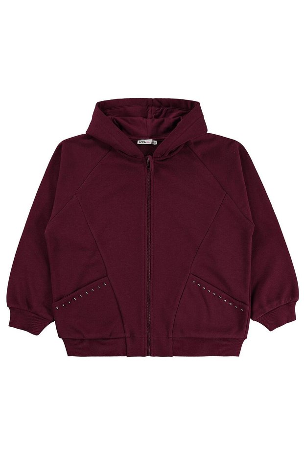 Stoned Cardigan for 10-13 Years Old - Burgundy