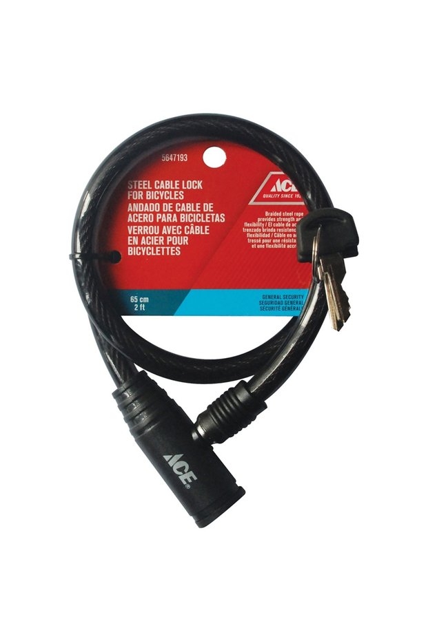 Steel Bicycle Cable Lock W/Keys (65 x 1 cm)