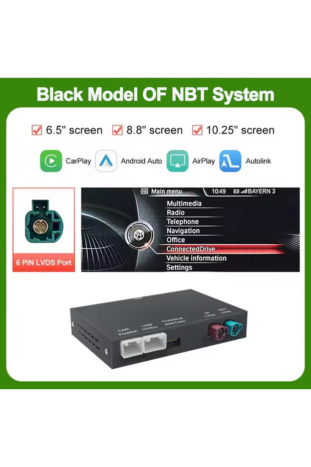 محول NBT ID4 اللاسلكي الجديد لـ CarPlay و Android Auto لسيارات BMW X5 E70 و X6 E71 و NBT CIC و Bluetooth للملاحة