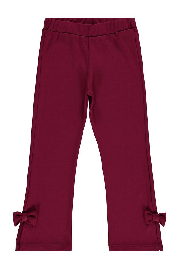 Civil Girls' Bow-Tie Leggings | Steel | School Nursery and Daily Use - Burgundy