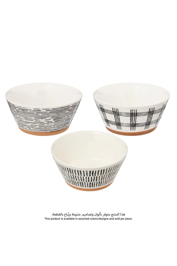 New Bone China Bowl (Assorted colors/designs, 450 ml)