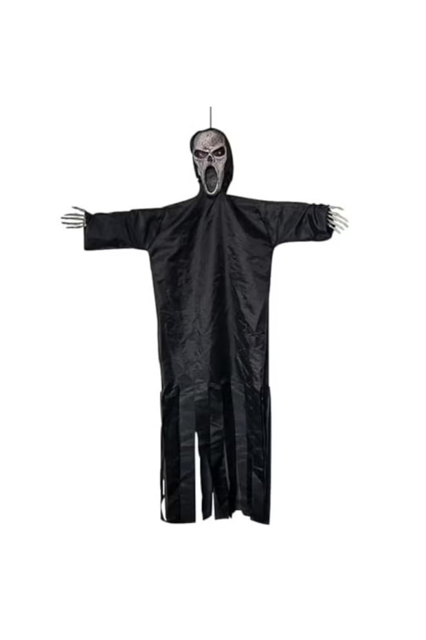 Halloween Hanging Grim Reapers,Sound and Touch Sensor Halloween Hanging Screaming Ghost with Creepy Screaming Sound and Glowing Eyes