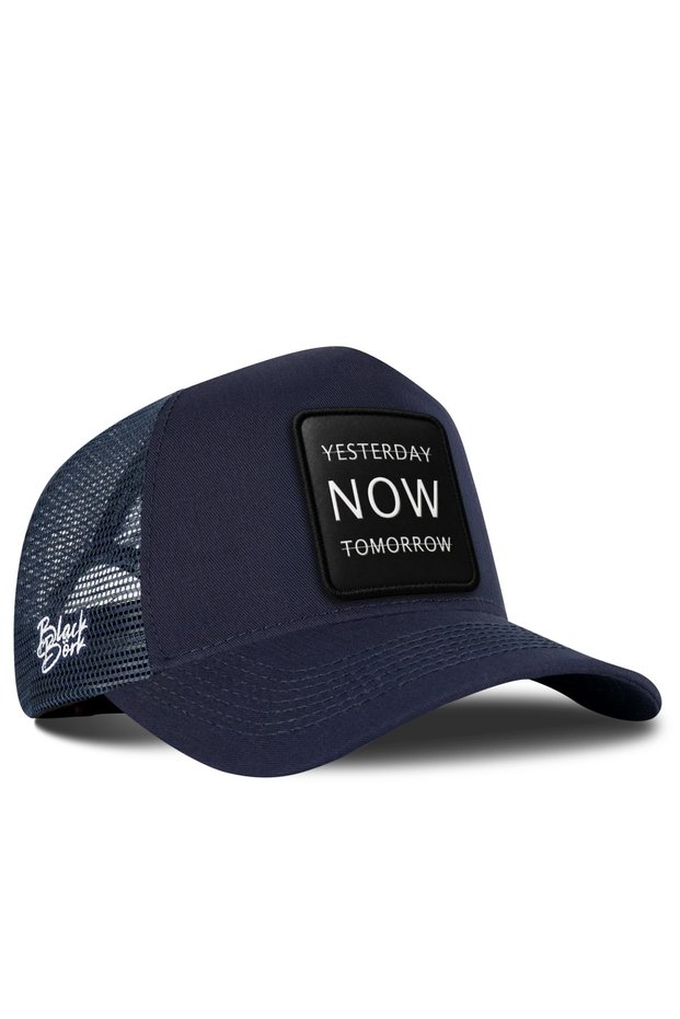 Yesterday Now Tomorrow Logo Navy Blue Trucker Hat