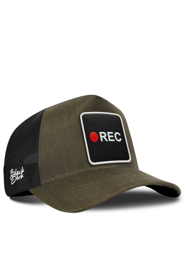 Rec Logo Cordura Khaki-Black Trucker Hat