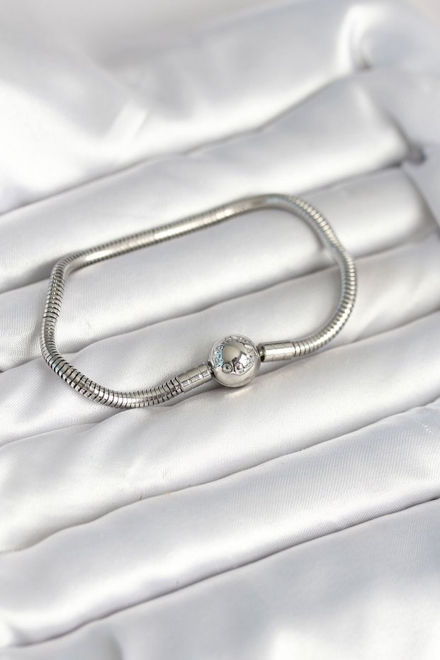 Silver Color Brass Charm Bracelet