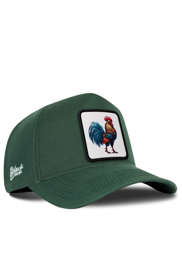 Cordura Petrol Green Baseball Cap with Rooster Logo