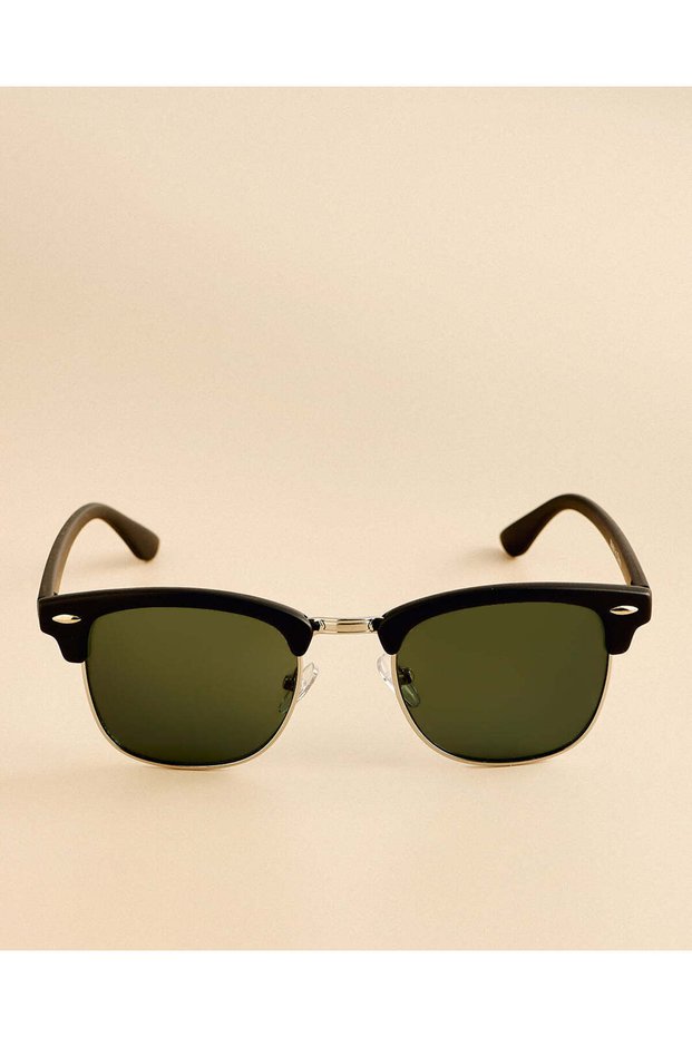 Men Black Browline Sunglasses