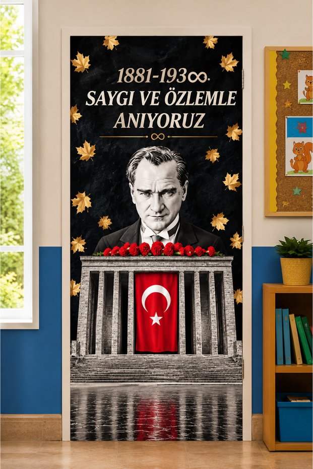 Rubberized Door Decoration, Fabric Door Decoration, 10 November Ataturk, Classroom Door, School Event Door Decoration