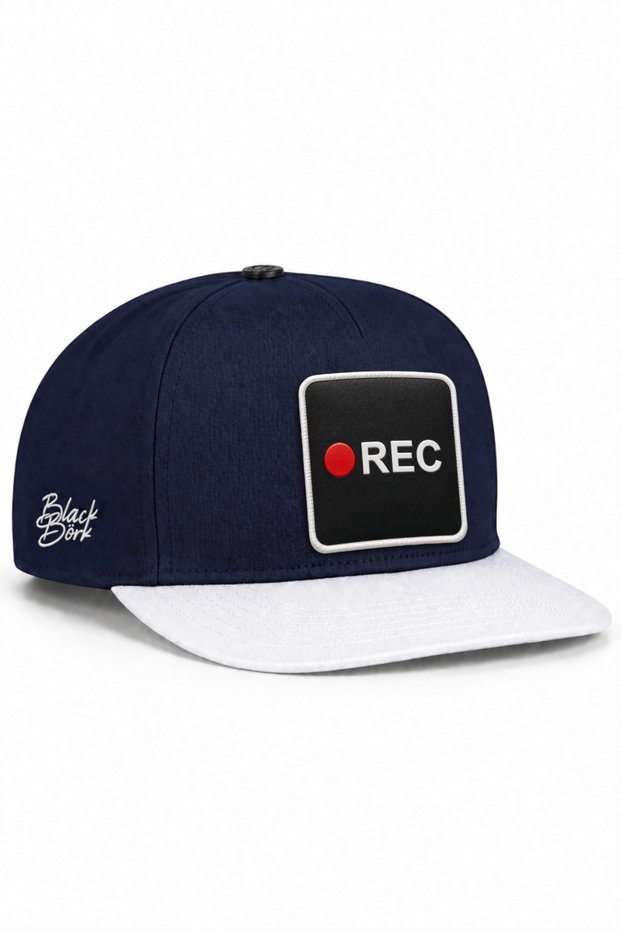 Rec Logo White-Navy Blue Hip Hop Hat