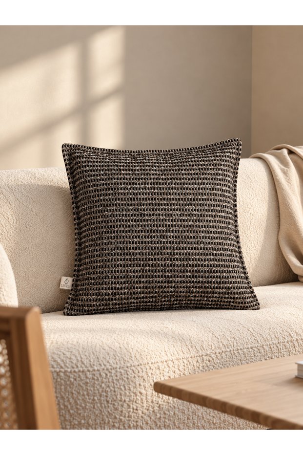 Tessa Dark Brown Throw Pillow Cover (45X45)
