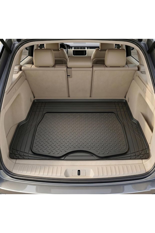 Auto Family Car Boot Mat, Heavy Duty Waterproof Trunk Liner, Anti-Slip Rubber Cargo Mat, Trimmable Automotive Floor Mats Dustproof, Suv Trunk Mat, Car Interior Protector (Black-Classic)