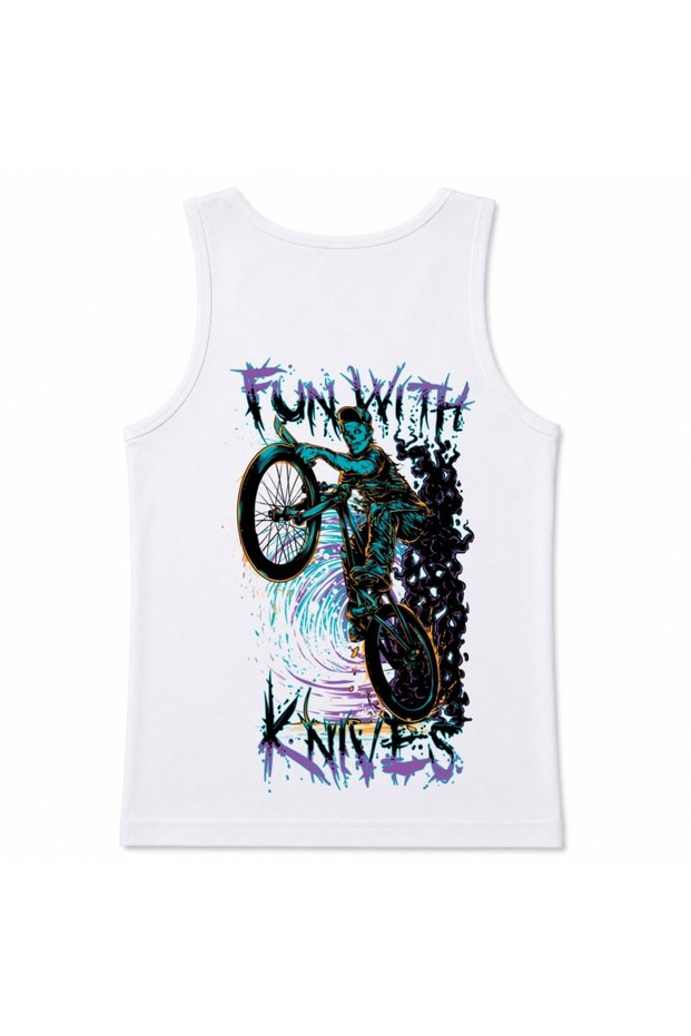 Ride the Chaos – Neon Bmx Freestyle Back Print Tank Top