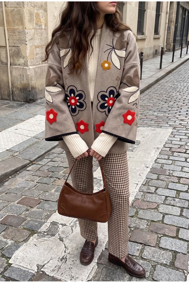 Mink Embroidered Vintage Cashmere Jacket
