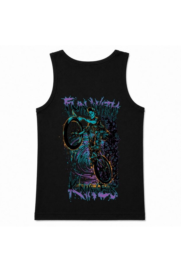 Ride the Chaos – Neon Bmx Freestyle Back Print Tank Top