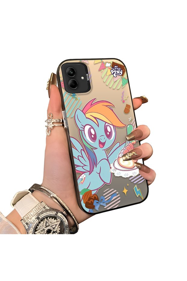 Rainbow Dash Pattern Phone Case with Silicone Edges with Acrylic Hard Back Panel Compatible with Samsung Galaxy A03/A04E/A04