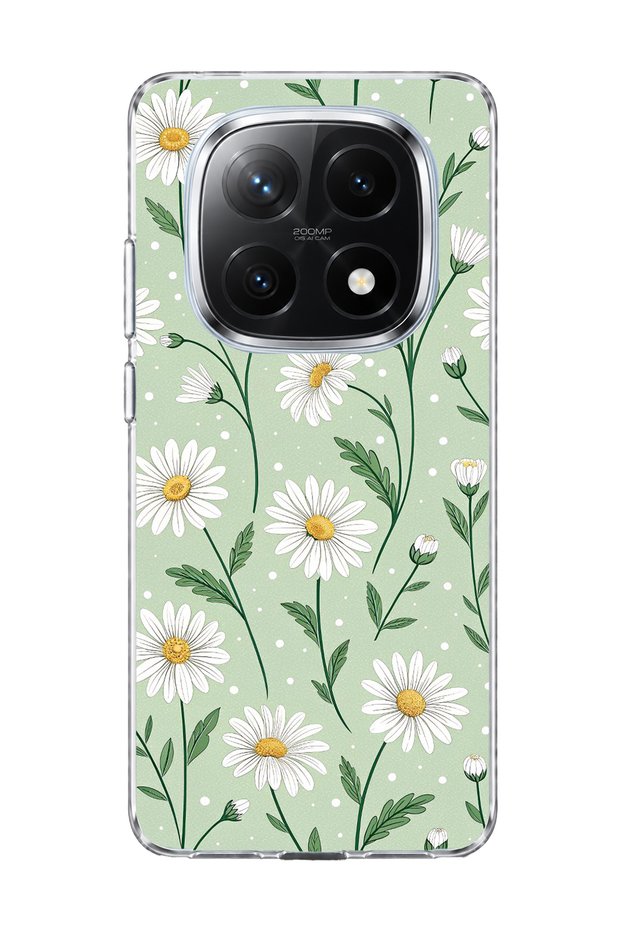 Redmi Note 14 Pro Plus 5g Compatible Daisy Green Printed Transparent Phone Case