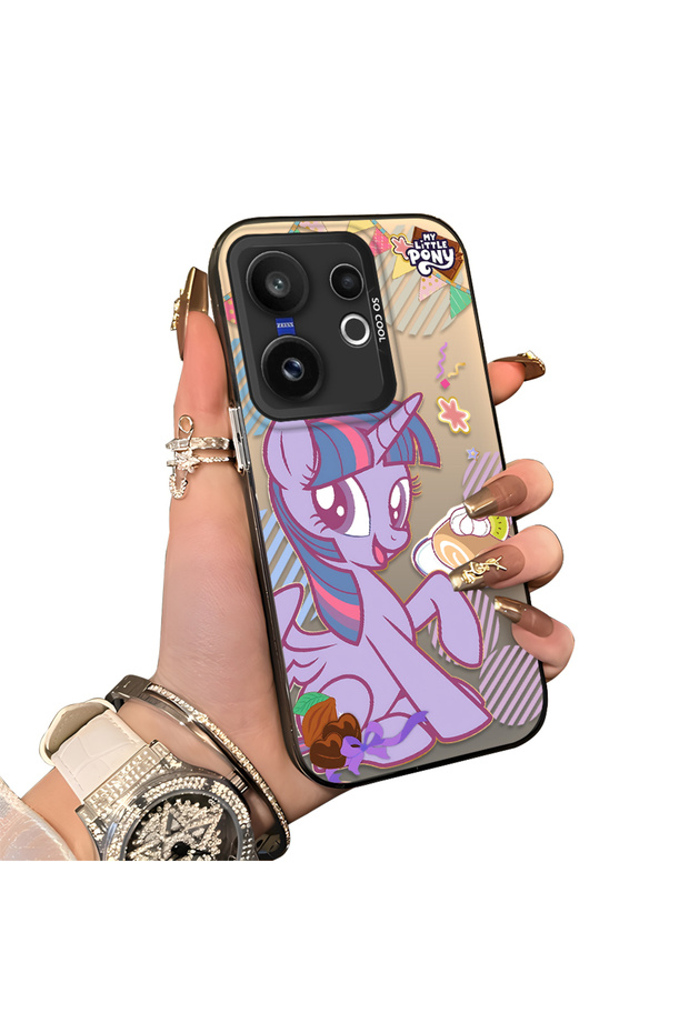 Vivo X200 Fe Compatible Acrylic Hard Back Panel with Silicone Edges Twilight Sparkle Patterned Phone Case