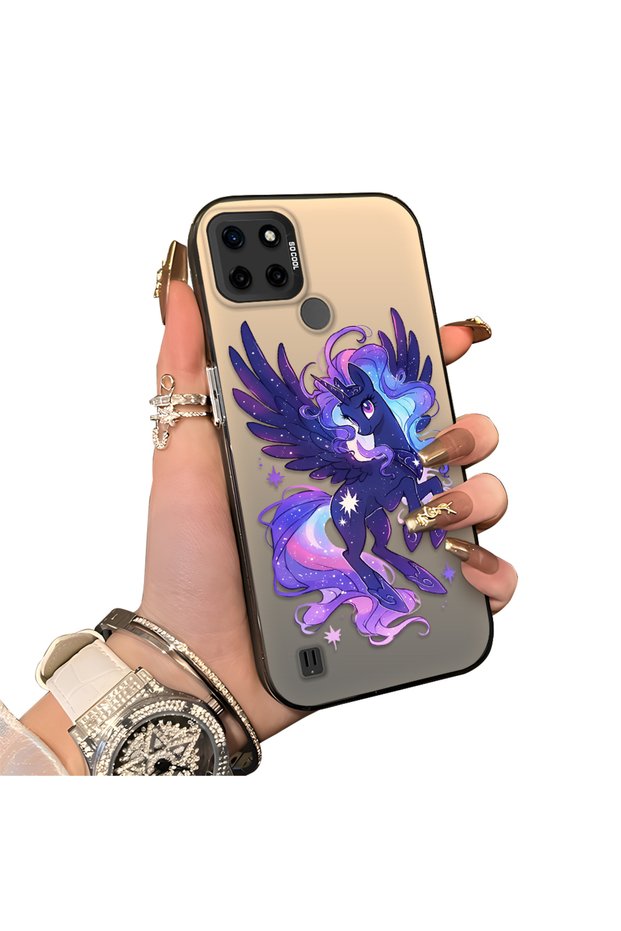Realme C25Y/C21Y Compatible Acrylic Hard Back Panel with Silicone Edges Princess Luna Patterned Phone Case