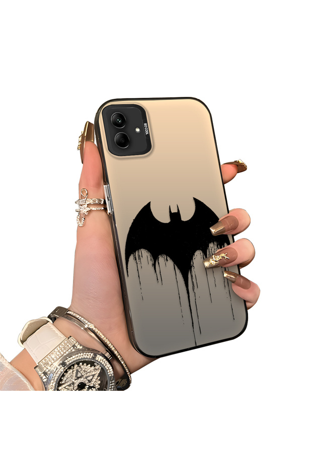 Samsung Galaxy A03/A04E/A04 Compatible Acrylic Hard Back Panel with Silicone Edges Batman Patterned Phone Case