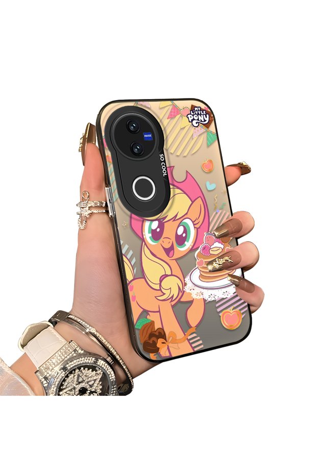 Vivo V50 Compatible Acrylic Hard Back Panel with Silicone Edges Applejack Patterned Phone Case