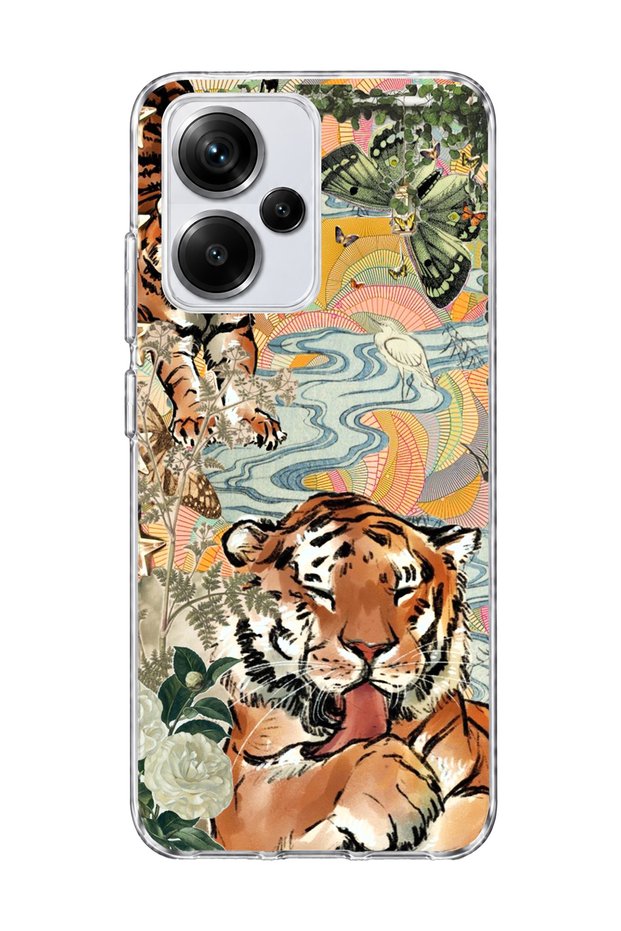 Redmi Note 13 Pro Plus 5g Compatible Tiger Oriental Printed Transparent Phone Case