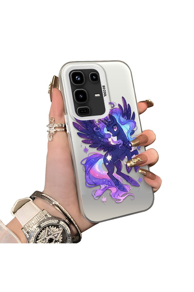 Infinix Note 50 Compatible Acrylic Hard Back Panel with Silicone Edges and Princess Luna Pattern Phone Case