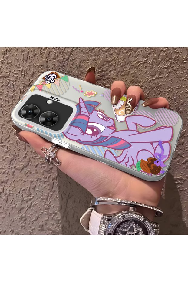 Realme Note 60 Compatible Acrylic Hard Back Panel with Silicone Edges Twilight Sparkle Patterned Phone Case