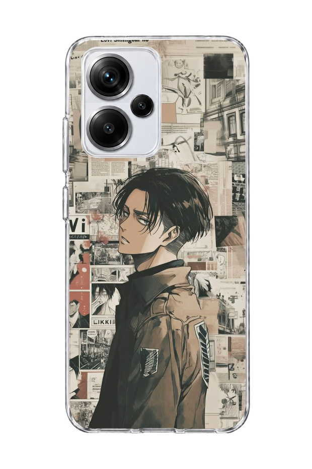 Redmi Note 13 Pro Plus 5g Compatible Anime Newspaper Collage Printed Transparent Phone Case