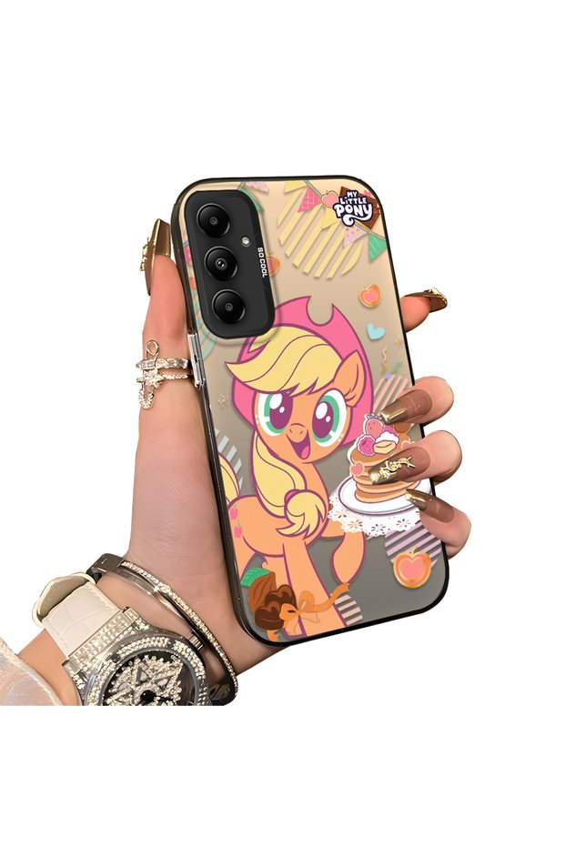 Samsung Galaxy A05S Compatible Acrylic Hard Back Panel Silicone Edged Applejack Patterned Phone Case