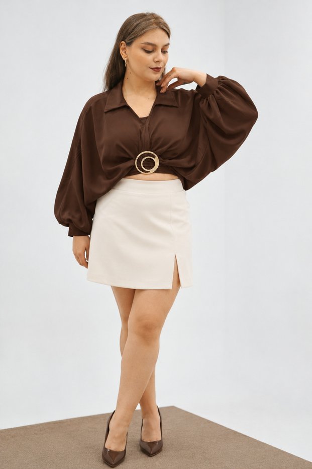 Plus Size Shirt with Specially Designed Accessories for Night and Day