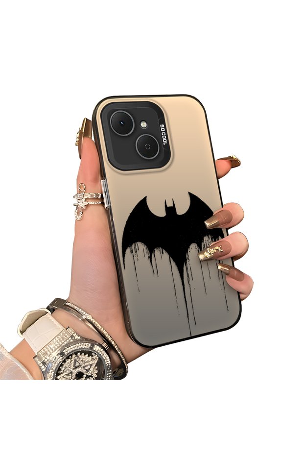 Tecno Spark 40C Compatible Acrylic Hard Back Panel with Silicone Edges Batman Patterned Phone Case