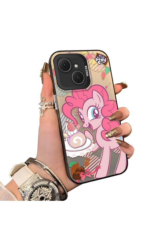 Pinkie Pie Pattern Phone Case for Tecno Spark 40C Compatible Acrylic Hard Back Panel with Silicone Edges