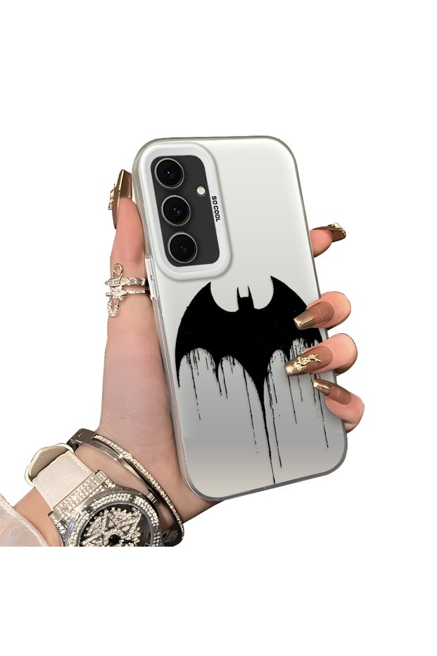 Samsung Galaxy S24 Fe Compatible Acrylic Hard Back Panel with Silicone Edges Batman Patterned Phone Case