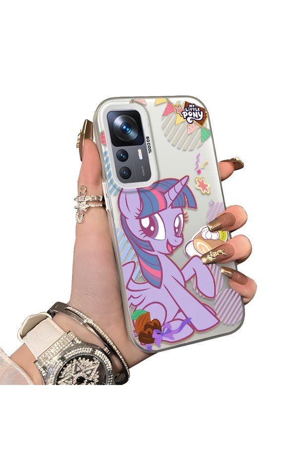 Xiaomi Mi 12T/12T Pro Compatible Acrylic Hard Back Panel with Silicone Edges Twilight Sparkle Patterned Phone Case