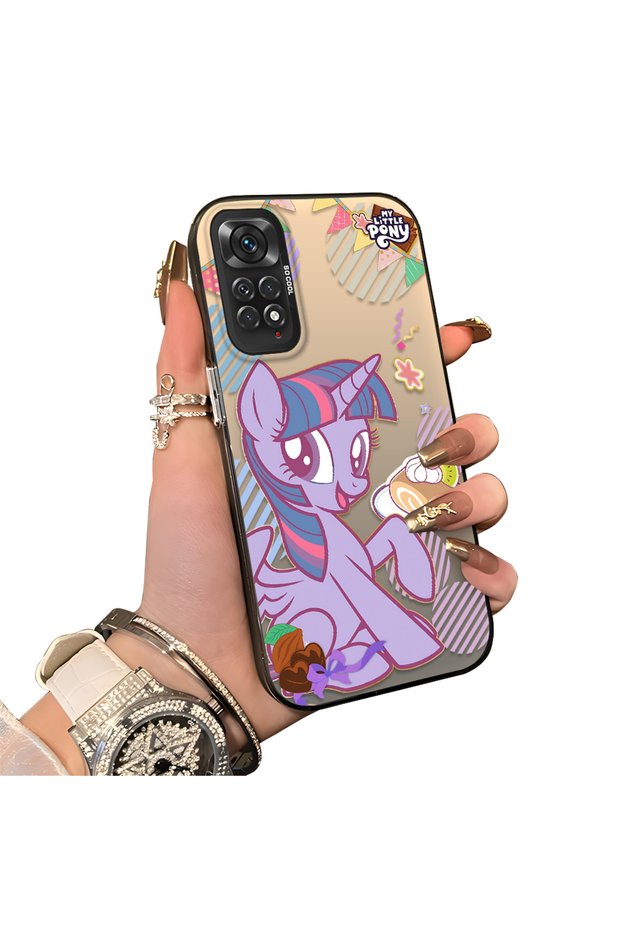 Xiaomi Redmi Note 11/Note 11S Compatible Acrylic Hard Back Panel with Silicone Edges Twilight Sparkle Patterned Phone Case