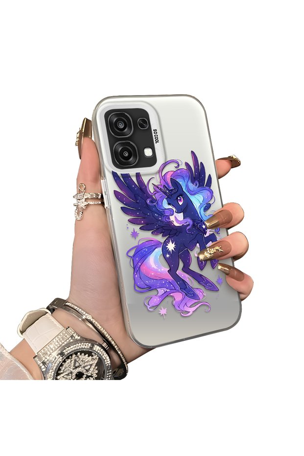 Princess Luna Pattern Phone Case with Oppo A6 Pro 4G/5G Compatible Acrylic Hard Back Panel and Silicone Edges