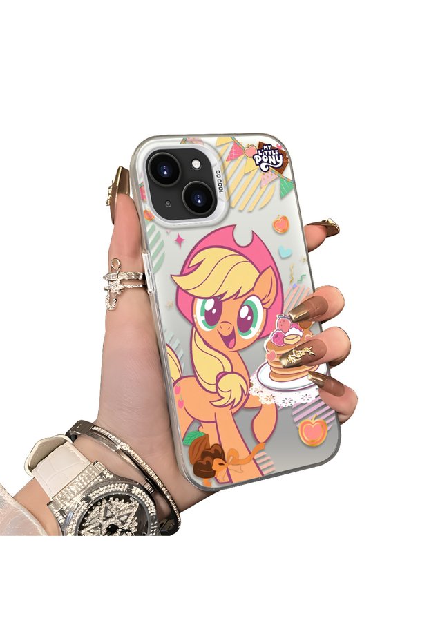 iPhone 13 Mini Compatible Acrylic Hard Back Panel Silicone Edged Applejack Patterned Phone Case