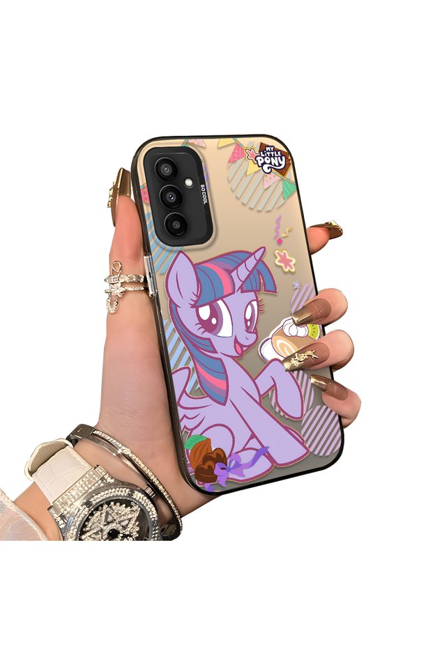 Samsung Galaxy F23 Compatible Acrylic Hard Back Panel with Silicone Edges Twilight Sparkle Patterned Phone Case