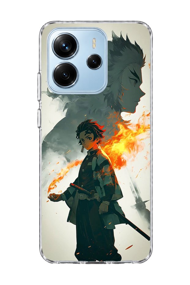 Redmi Note 14 4g Compatible Skeleton Cherry Blossom Printed Transparent Phone Case