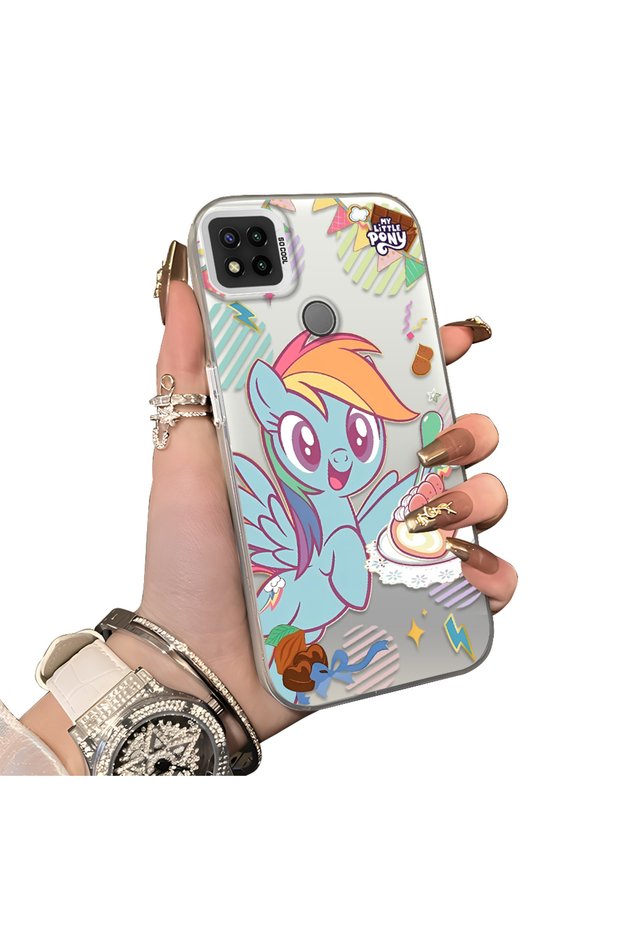 Rainbow Dash Pattern Phone Case with Silicone Edges and Acrylic Hard Back Panel Compatible with Xiaomi Redmi 9C/10A